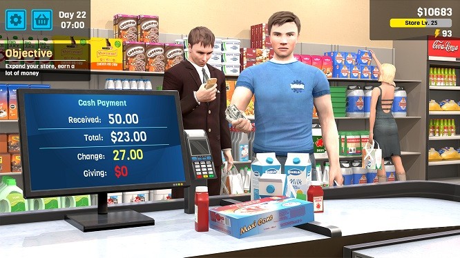 超市管理模拟器破解版无限金币(supermarket manager simulator)